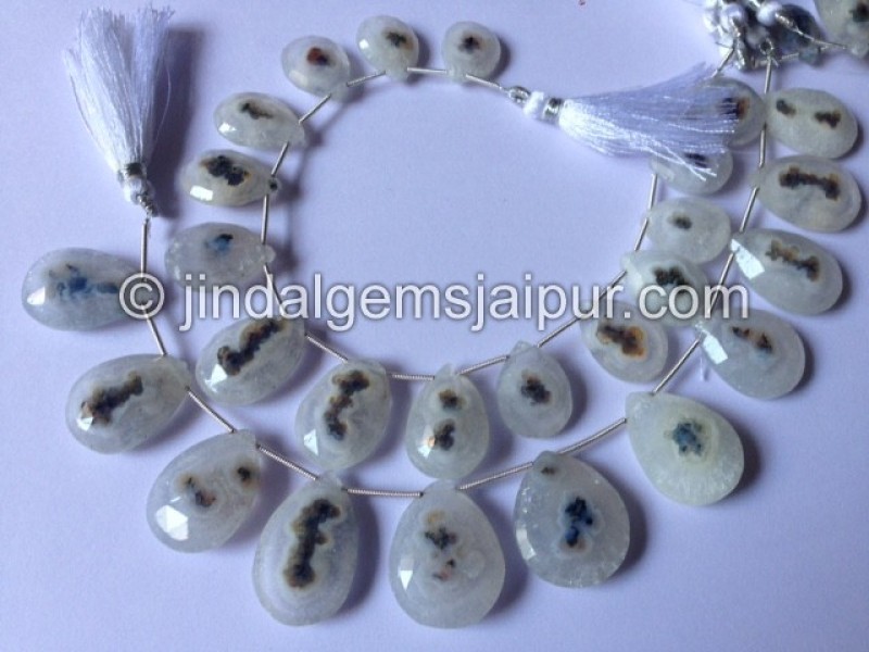 Solar Quartz Far Faceted Pear Shape Beads